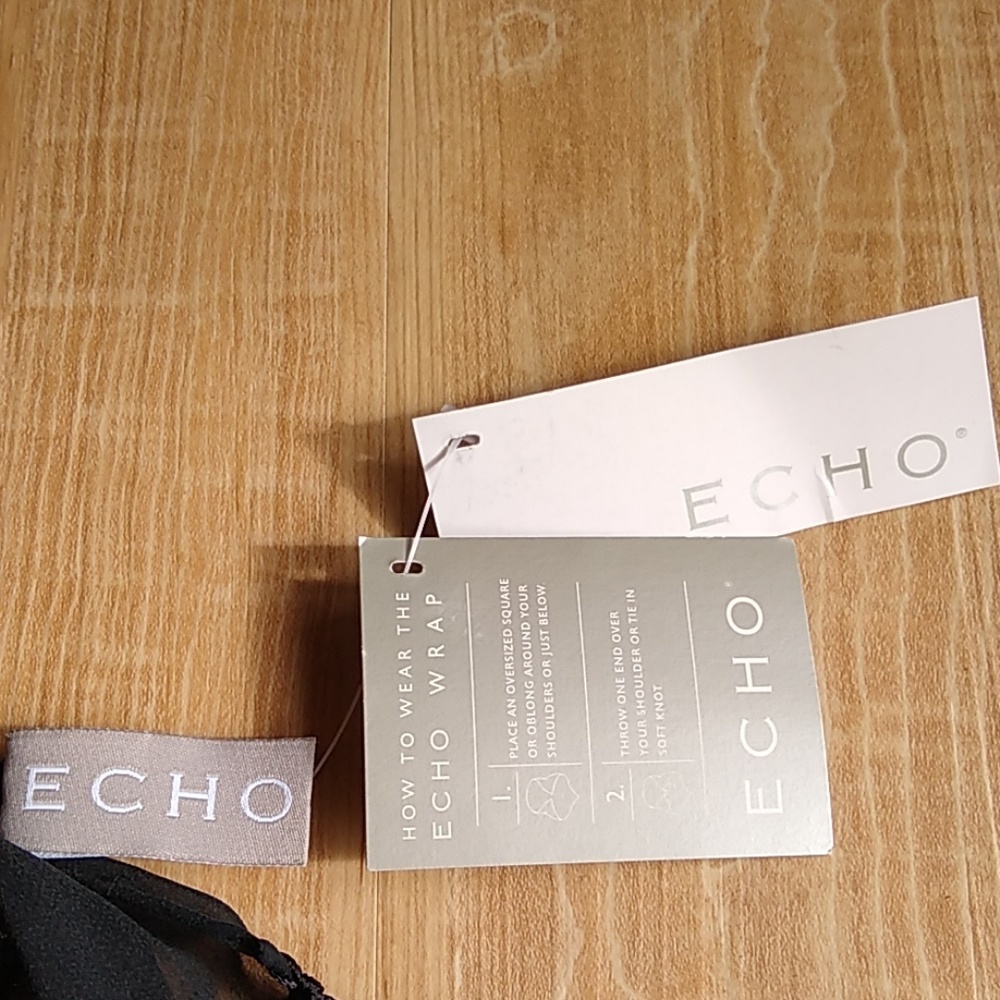 Formal Black Fringe Wrap Echo Brand - Picture 5 of 8